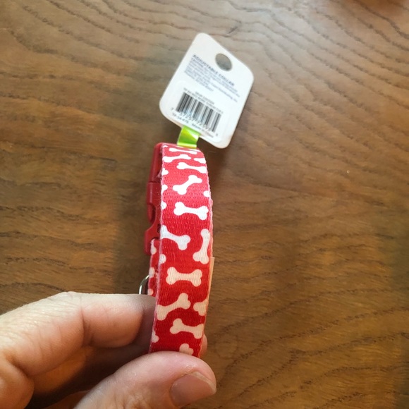 Red&White dog bone collar - Picture 6 of 6